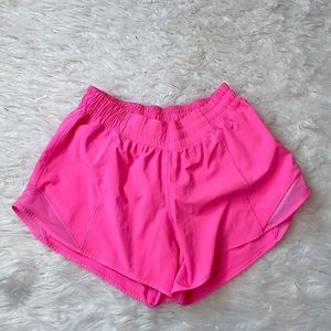 lululemon pink hotty hot shorts